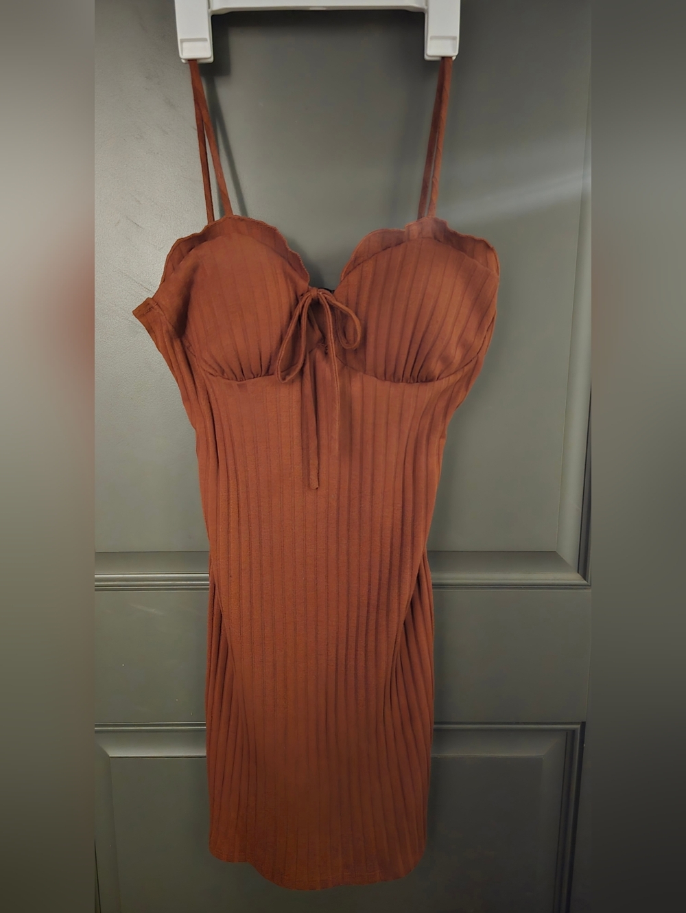 Ribbed Bodycon Midi Dress - Size M